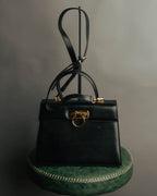 "Salvatore Ferragamo" 90's-00's Classic gancini leather top handle bag