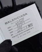 "BALENCIAGA" Padlock design shearling leather bag