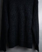 “Yves Saint Laurent” 90’s Textured diamond pattern cardigan