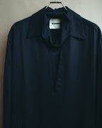-SPECIAL- "Jil Sander" 2023 Elegant rayon skipper mock-neck shift dress