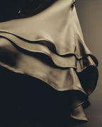 "GIORGIO ARMANI" 90's-00's Draped silk sleeveless top and skirt set