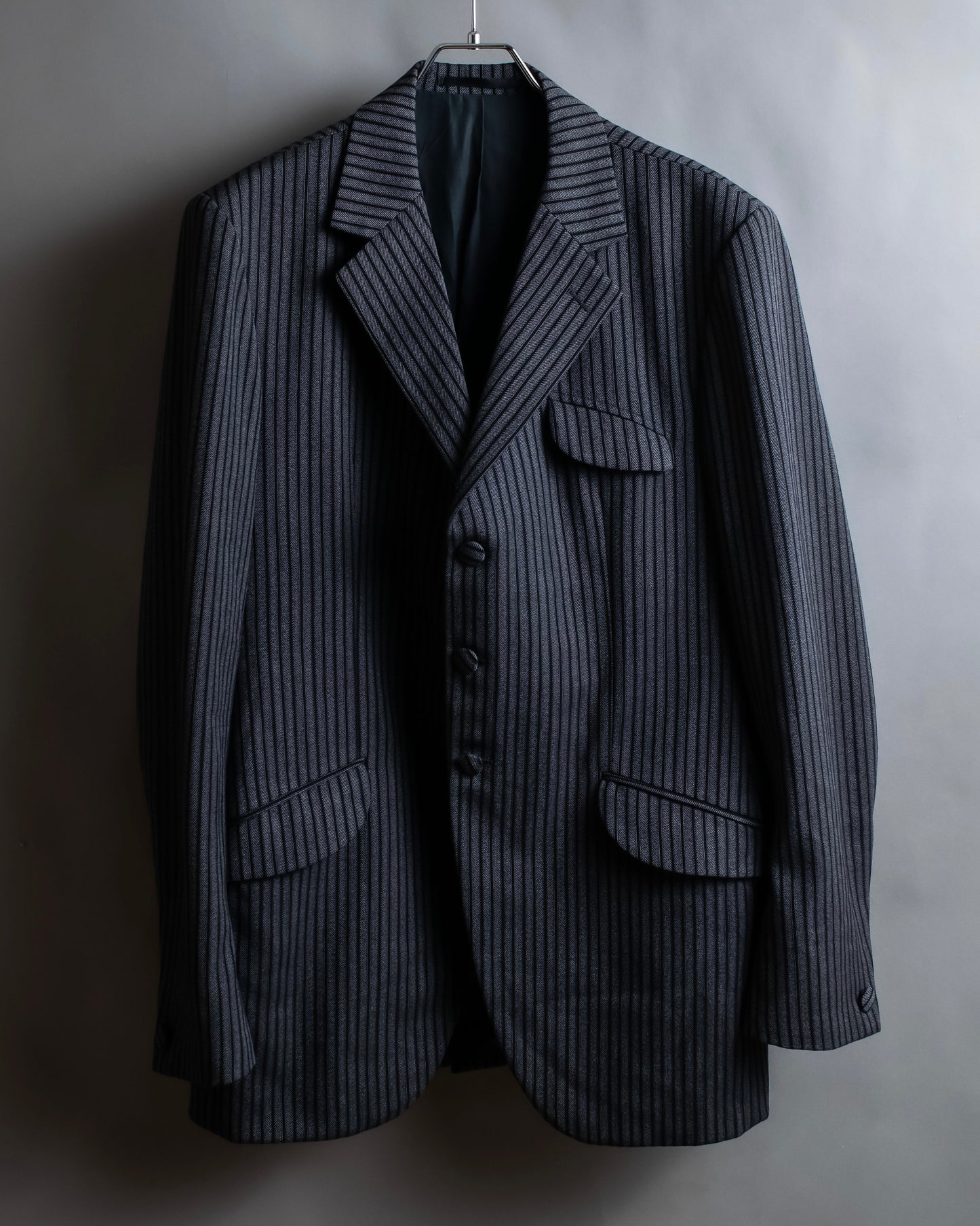 "Vintage striped three button tailored jacket"