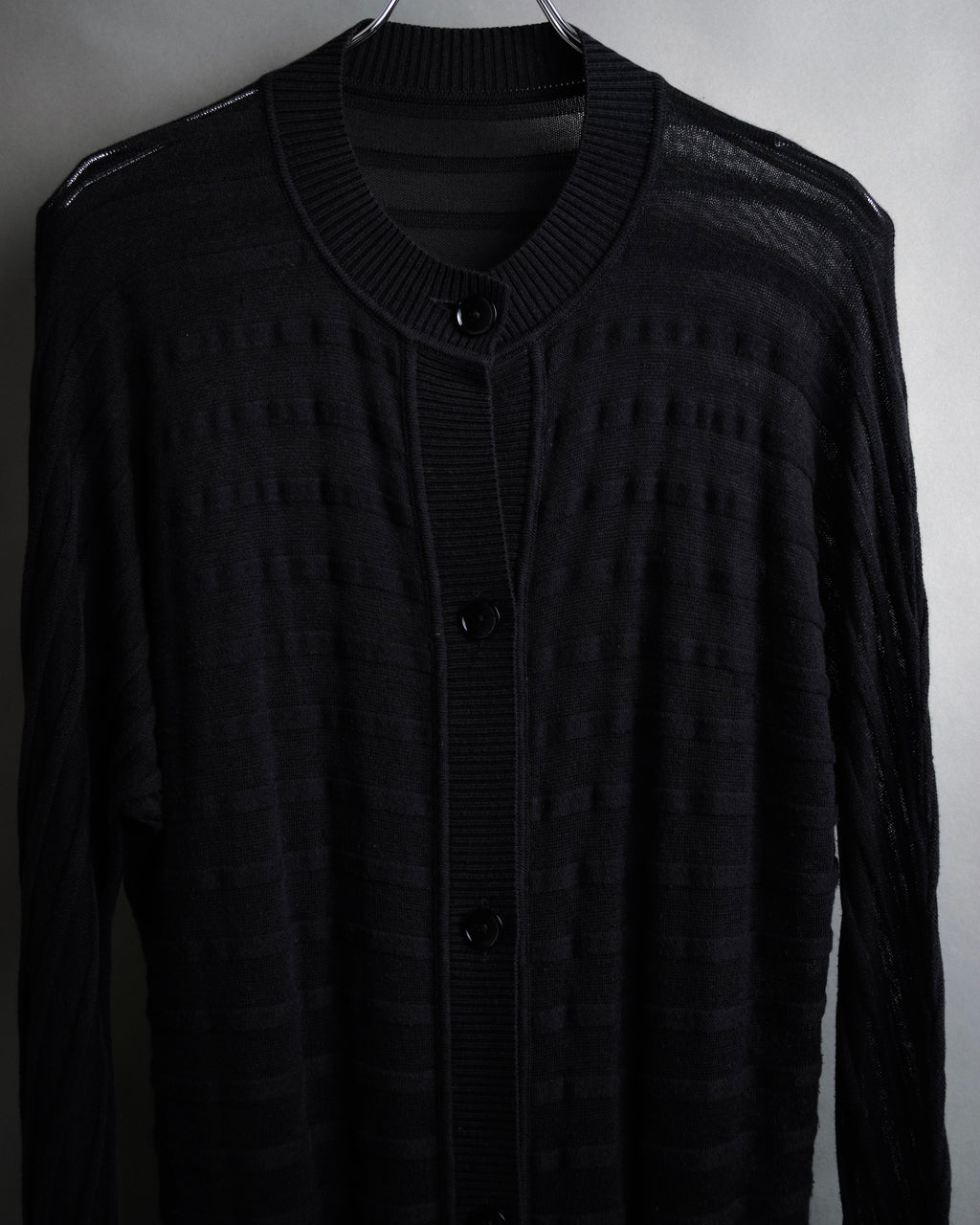“Maison Martin Margiela” 2000’s Sheer shadow stripe long cardigan