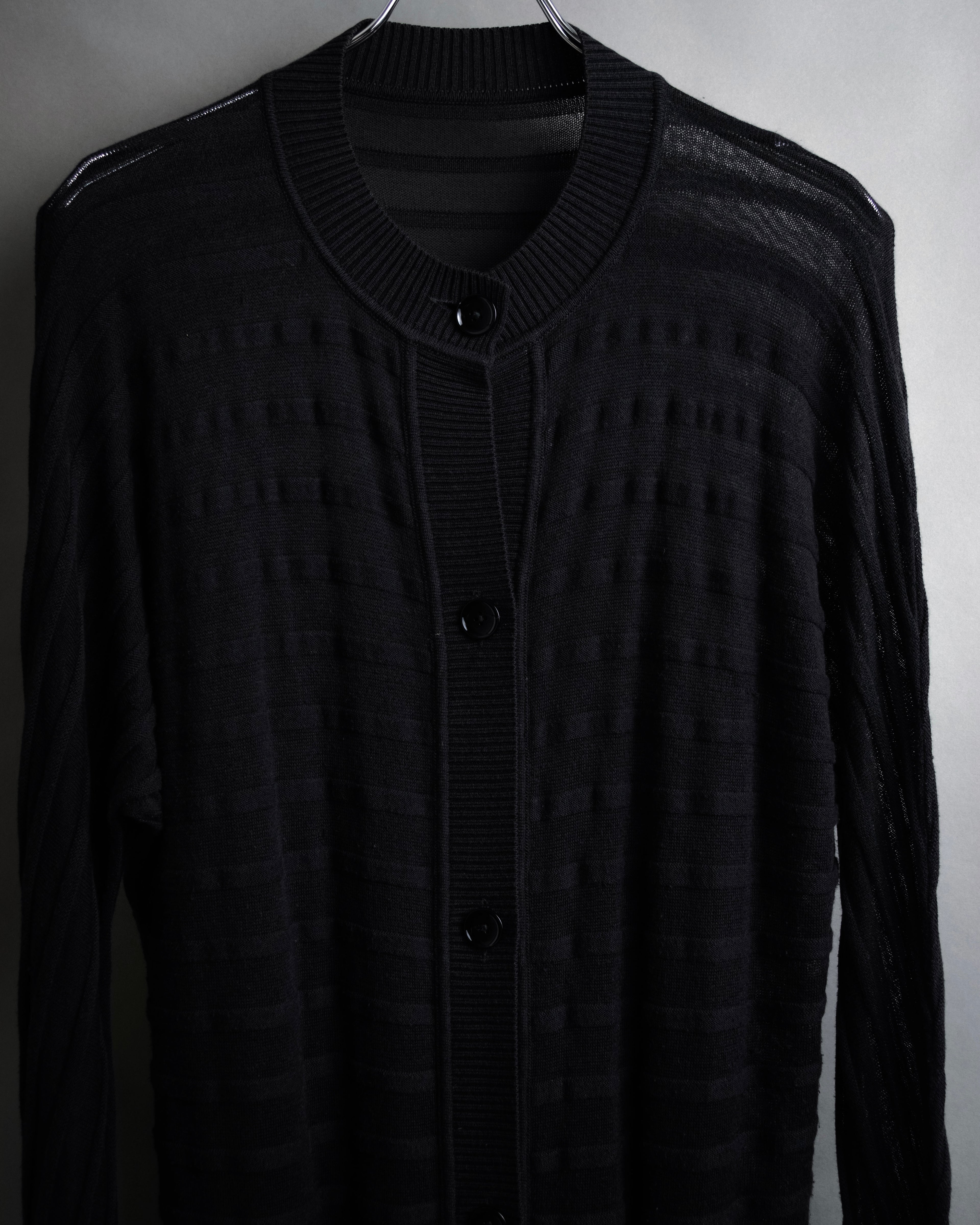 “Maison Martin Margiela” 2000’s Sheer shadow stripe long cardigan