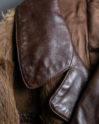 Special oversized vintage double-breasted fur coat