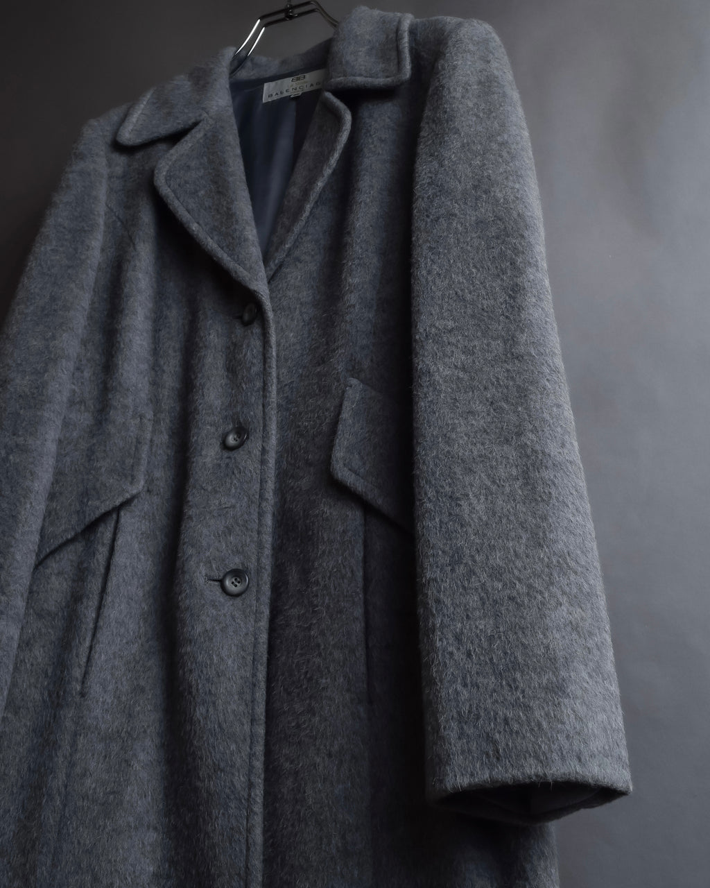 "BALENCIAGA" Alpaca blend maxi length shaped chester coat