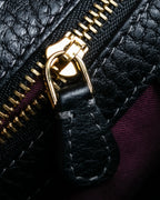 "LOEWE" Flap pocket design ostrich leather bag