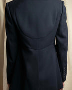 "HERMES" 90's classic detail dark blue tailored jacket