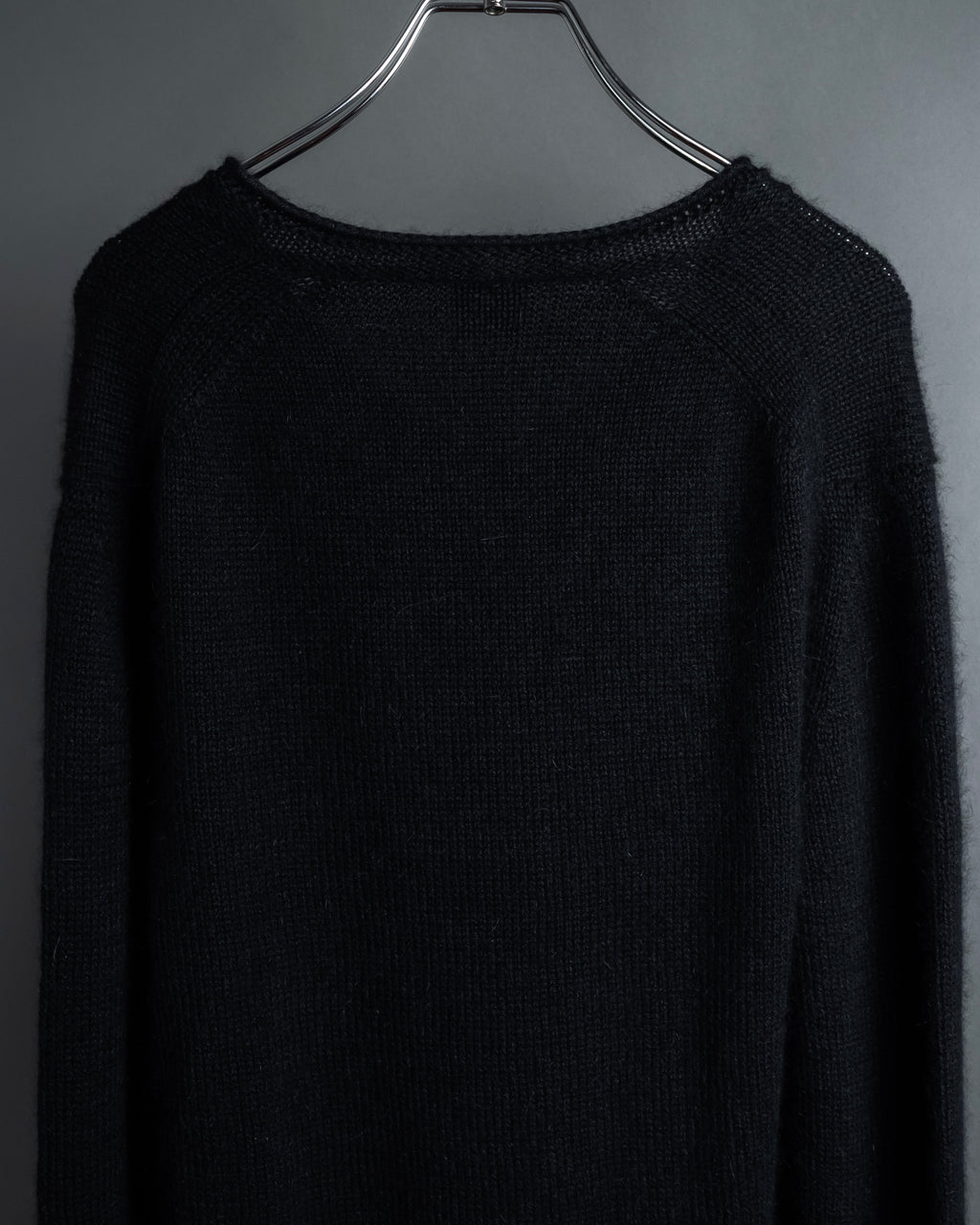 "GUCCI" Silky mix angora V-neck knit pullover