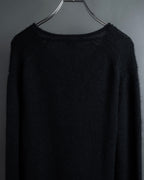 "GUCCI" Silky mix angora V-neck knit pullover