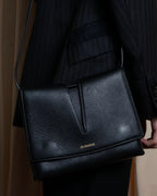 "JIL SANDER" Minimalist design leather shoulder bag