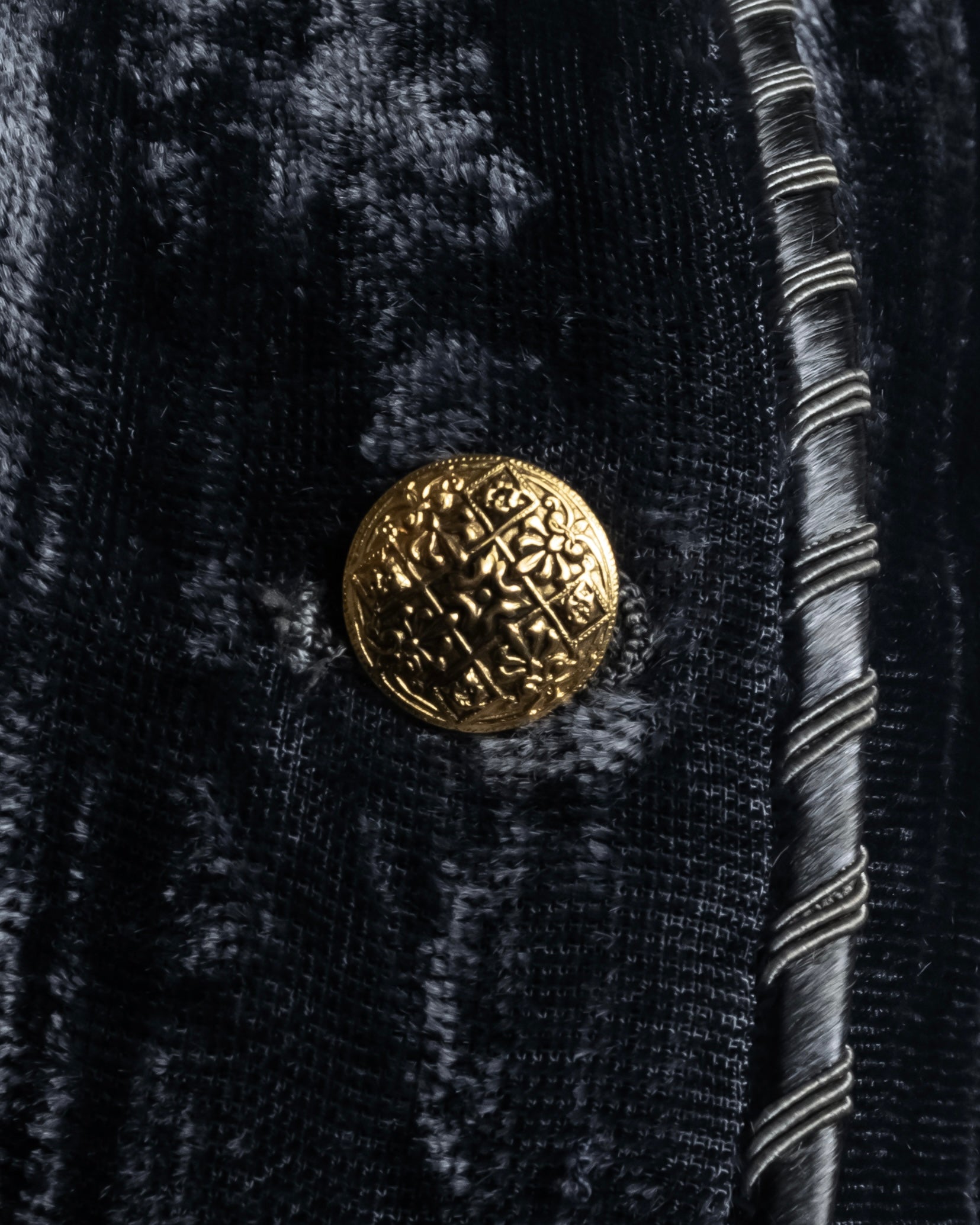 -SPECIAL- "CHANEL" 90's-00's Crushed velvet long dress