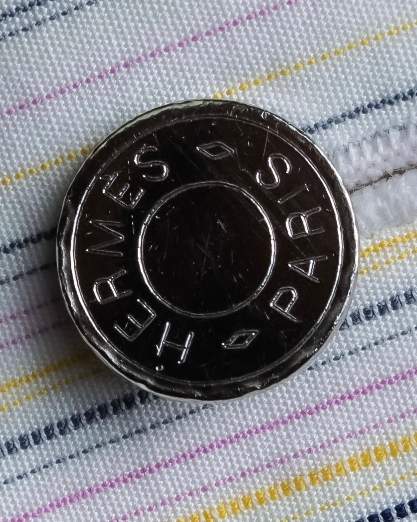 "HERMES" Multi-stripe pattern hand-sewn nuance cotton shirt