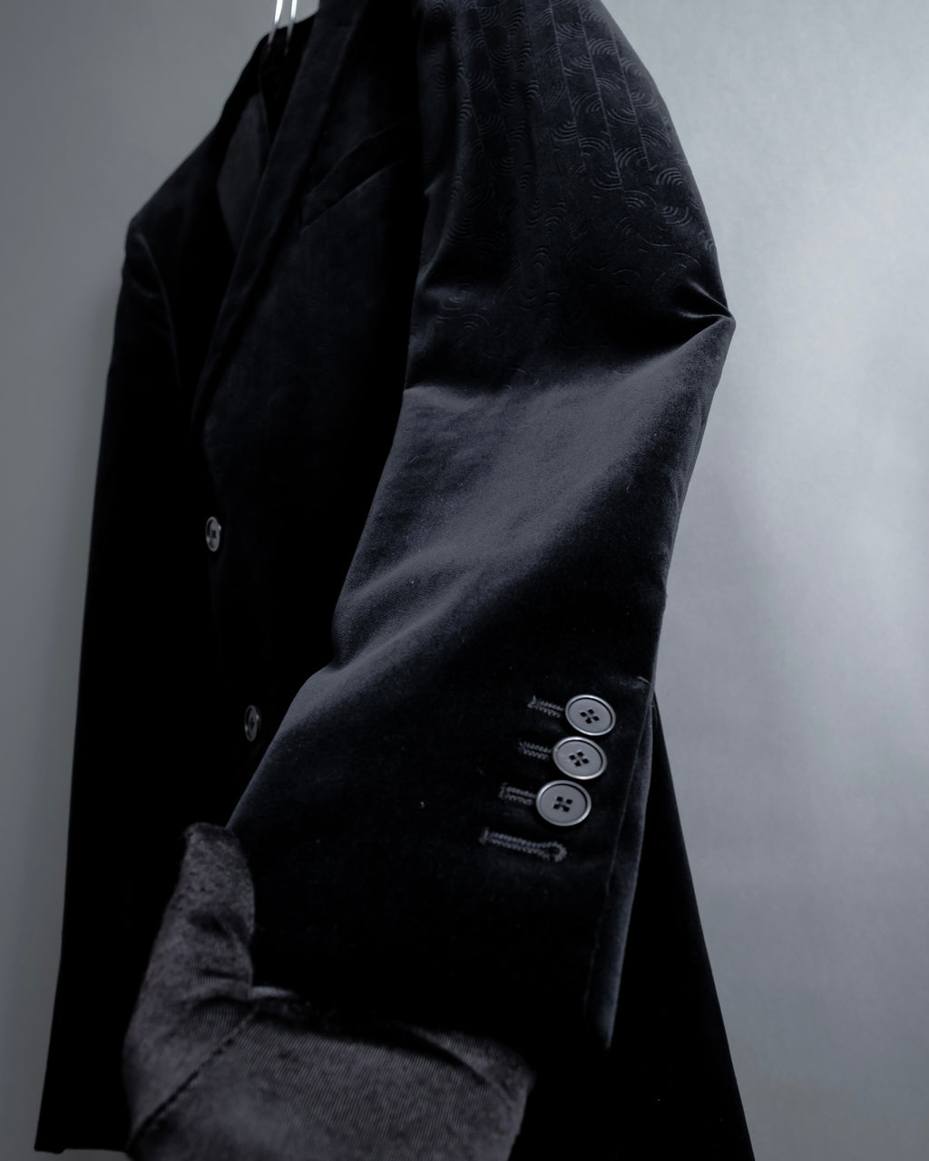 "LOUIS VUITTON" Geometric pattern velvet tailored jacket