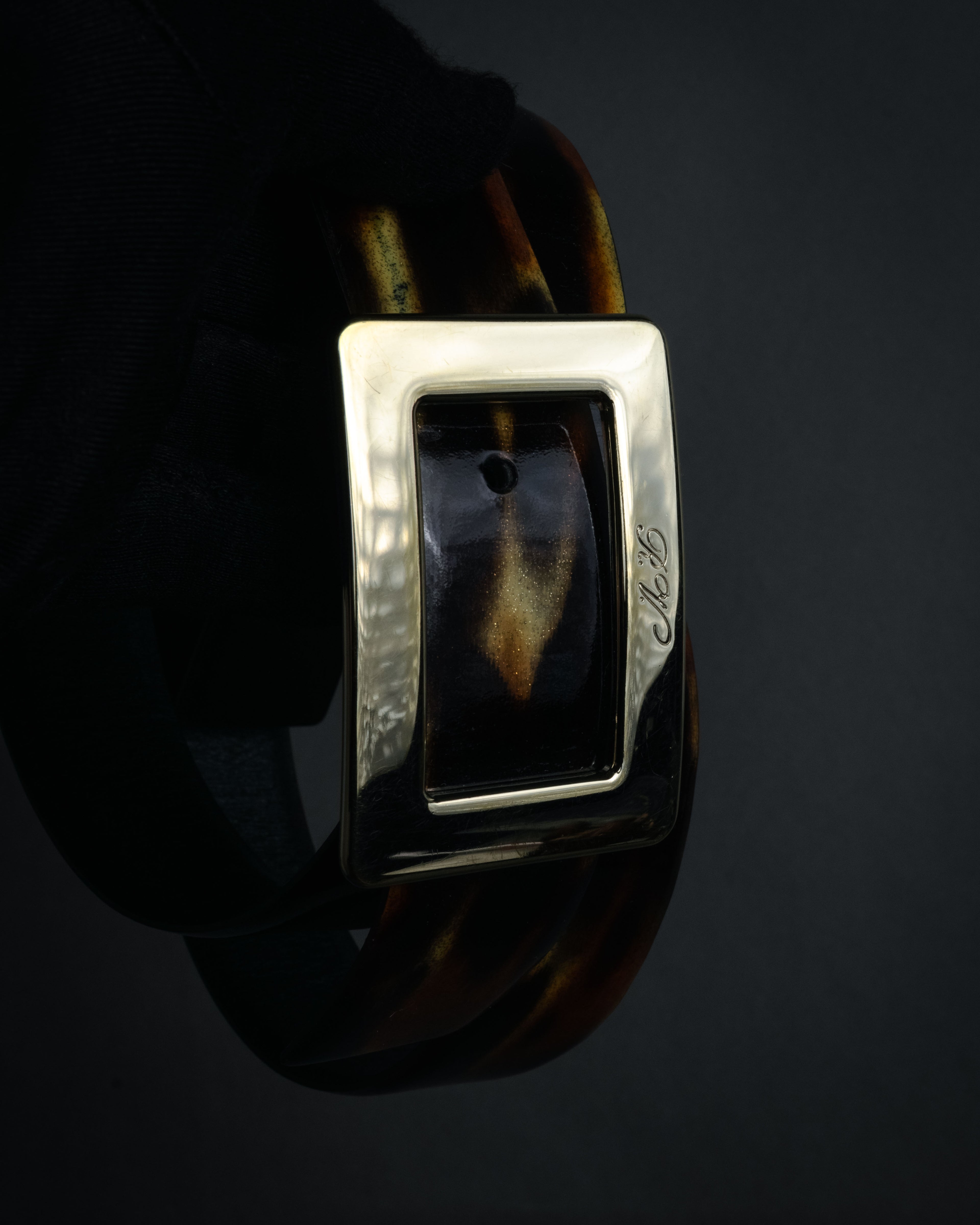 “Roger Vivier” 2010’s Patent tortoiseshell buckle belt