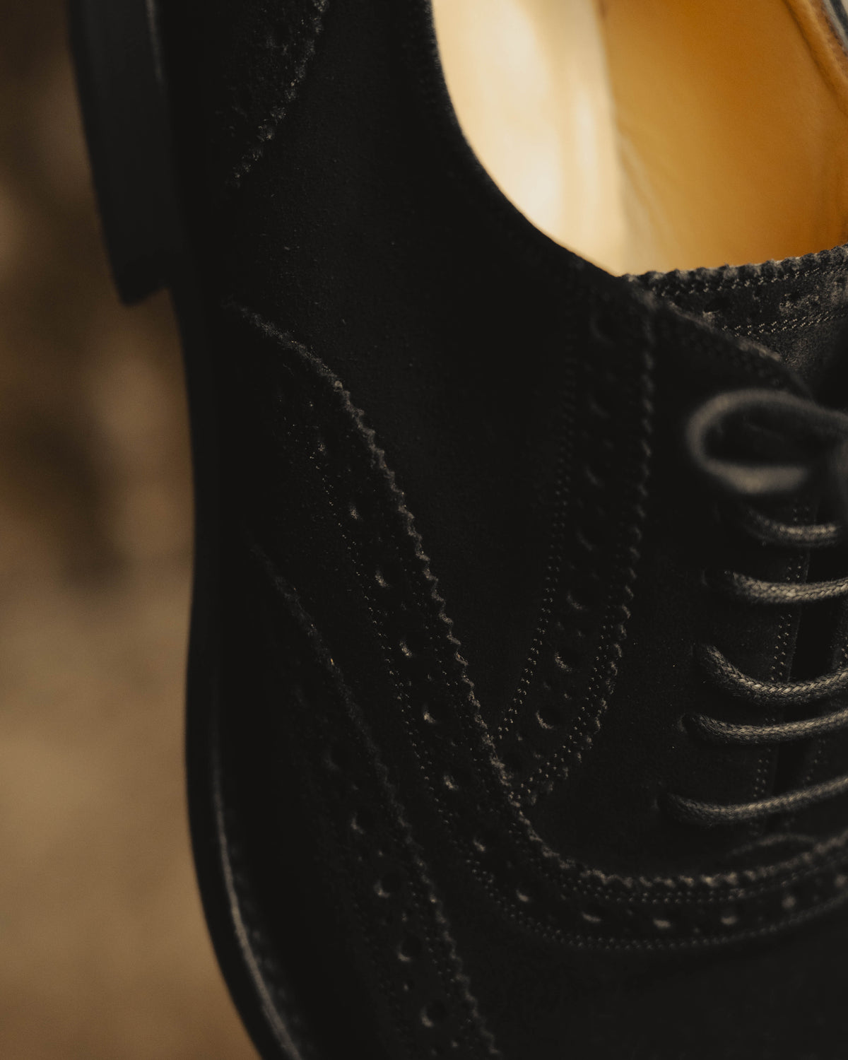 "DOLCE & GABBANA" 00's-10's Black suede wingtip oxford shoes