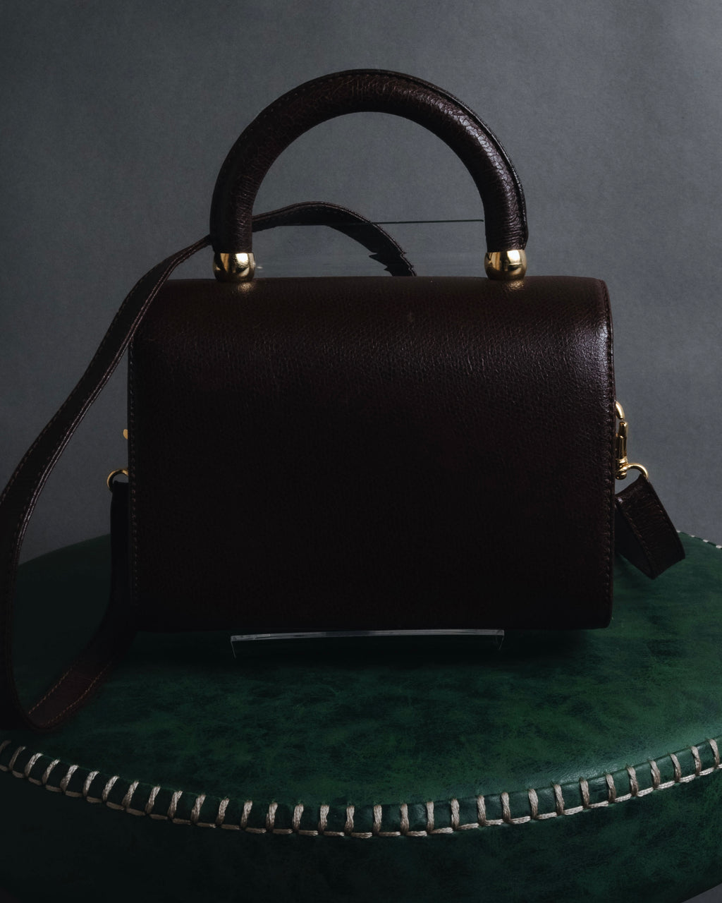 "Max Mara" Structured top handle leather shoulder bag