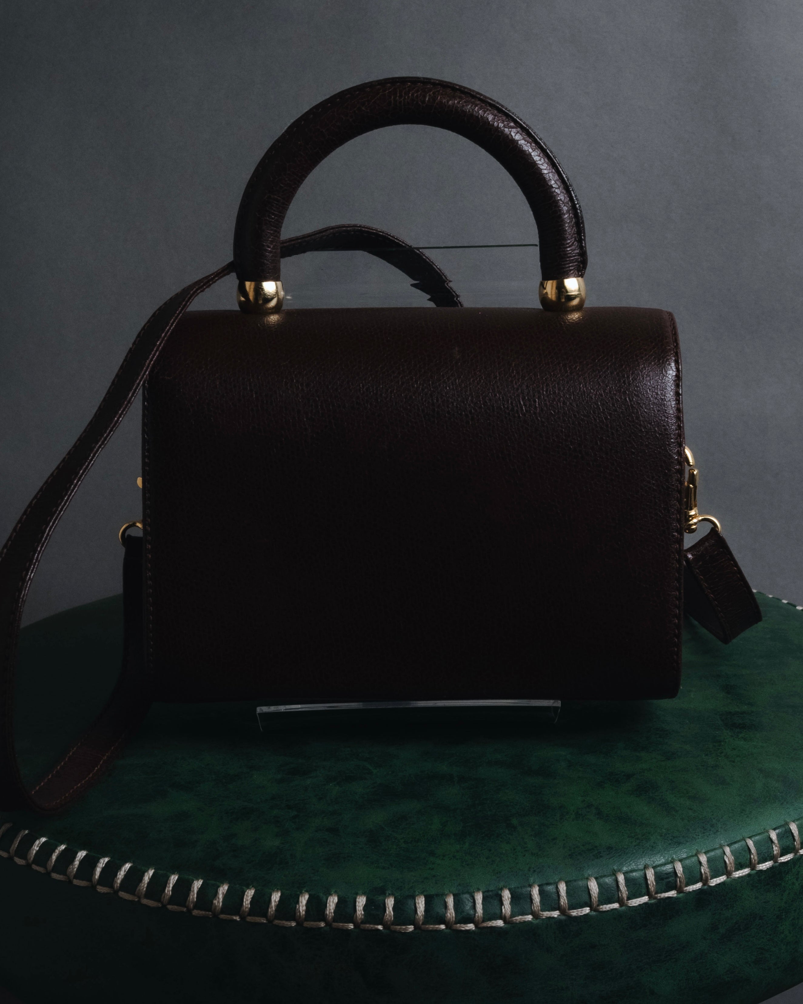 "Max Mara" Structured top handle leather shoulder bag
