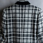 "YVES SAINT LAURENT" Monotone Madras check pattern shaped tailored jacket