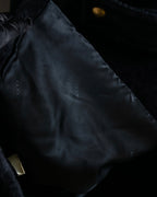 "GUCCI" 80's Gold button design brushed wool long chester coat