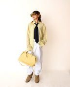 JIL SANDER/ Minimal Designed 2 Way Boston Bag Pastel Yellow