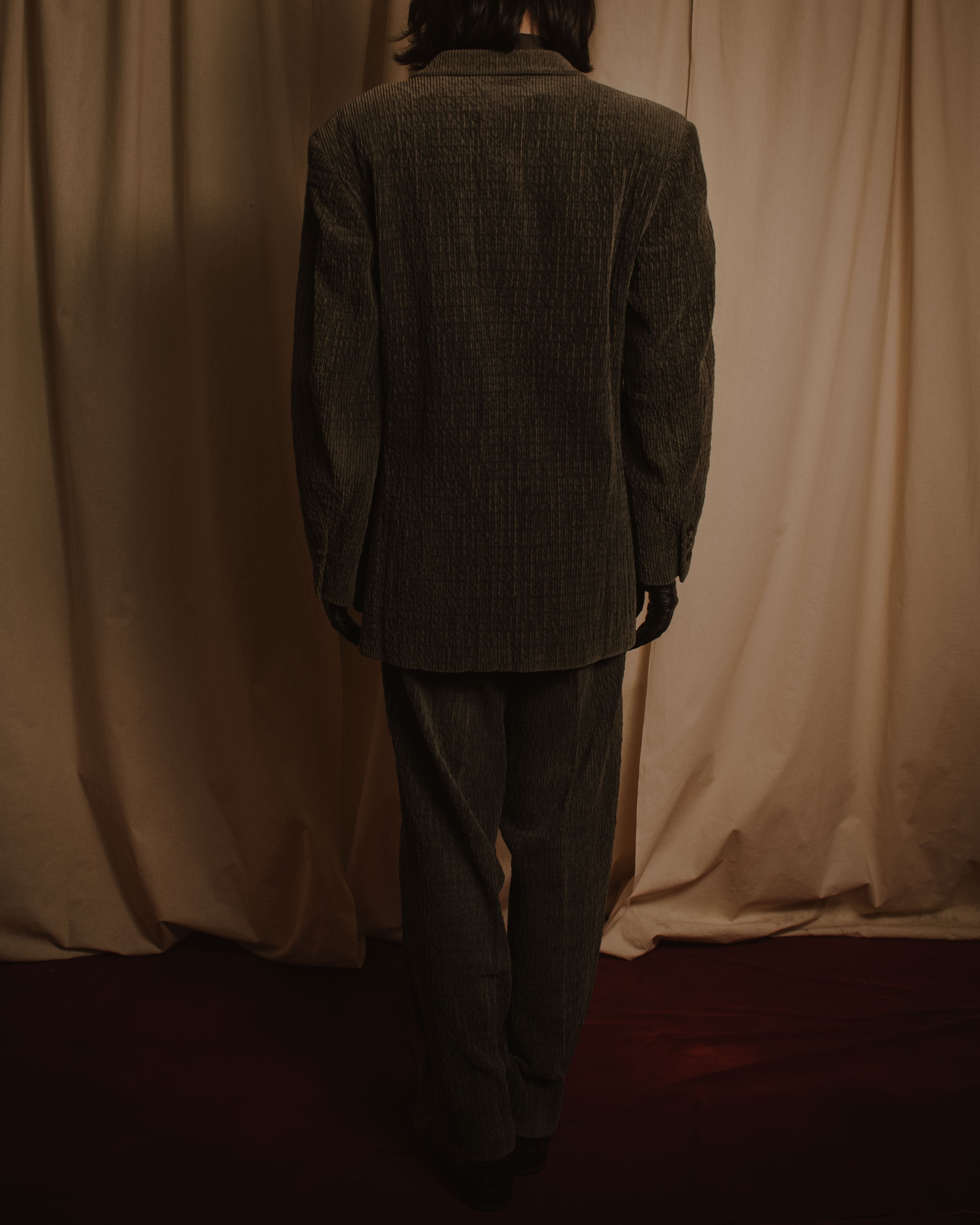 –SPECIAL– "ISSEY MIYAKE MEN" 98AW garment-pleated cotton tailoring set-up