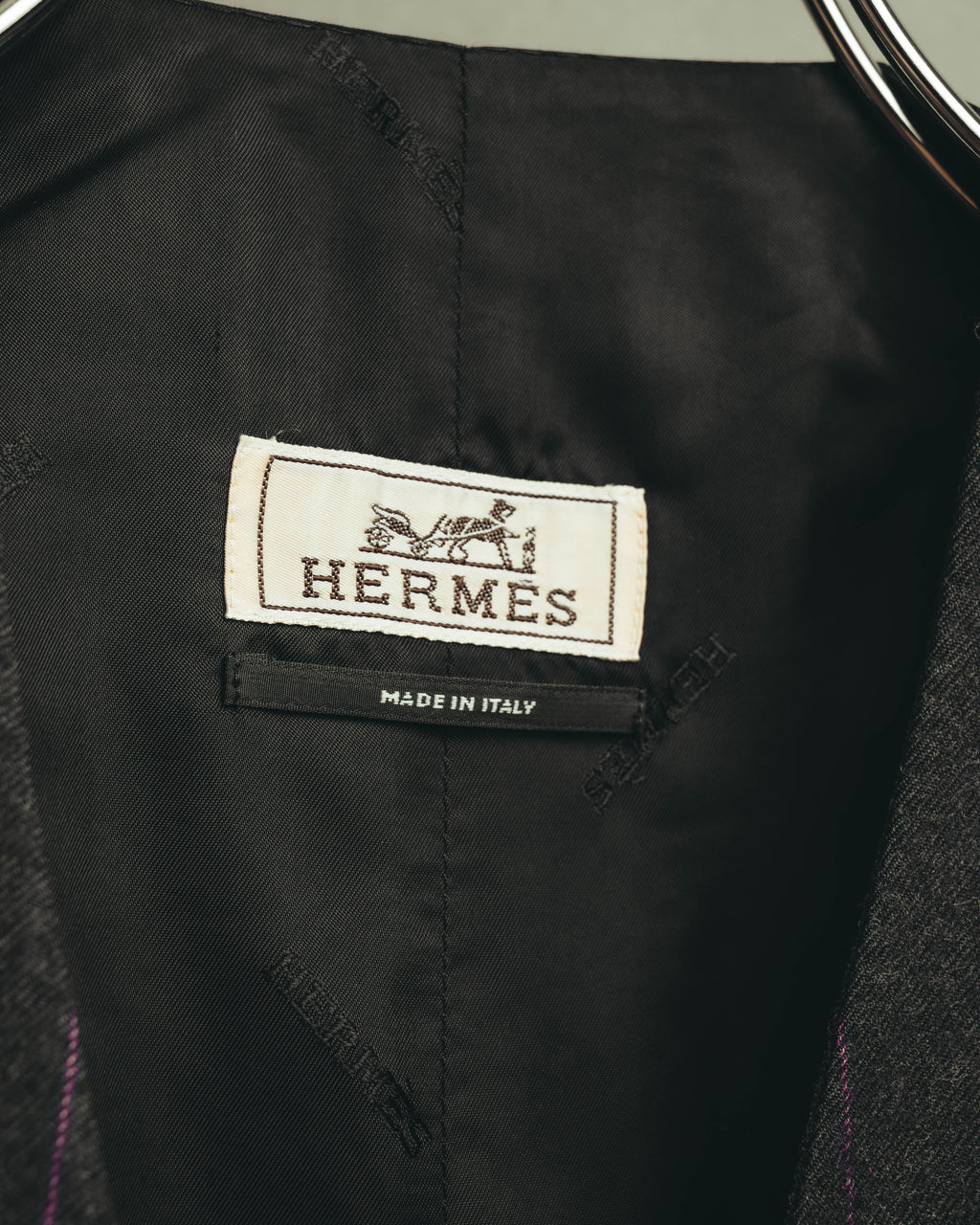 -SPECIAL- “HERMES” 2007-2009 Super 100s pinstripe tailored long gilet
