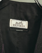 -SPECIAL- “HERMES” 2007-2009 Super 100s pinstripe tailored long gilet