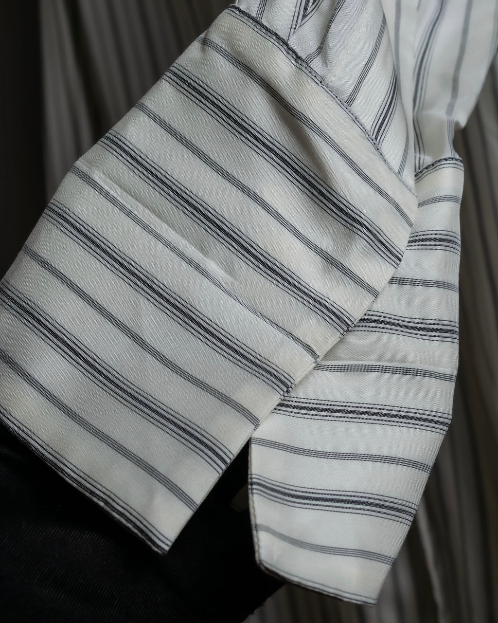 "MAISON MARGIELA" 16SS bowtie design striped long shirt