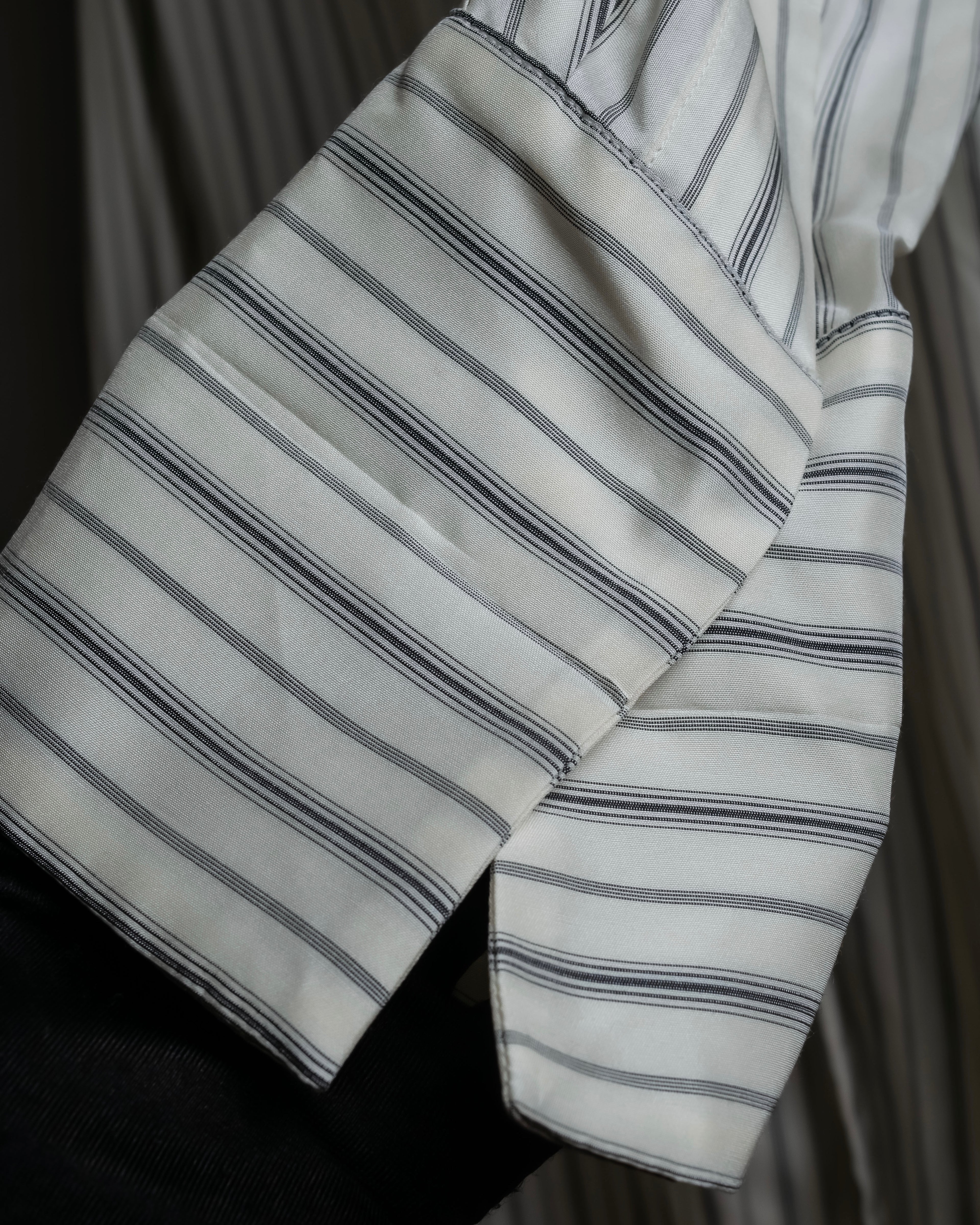 "MAISON MARGIELA" 16SS bowtie design striped long shirt
