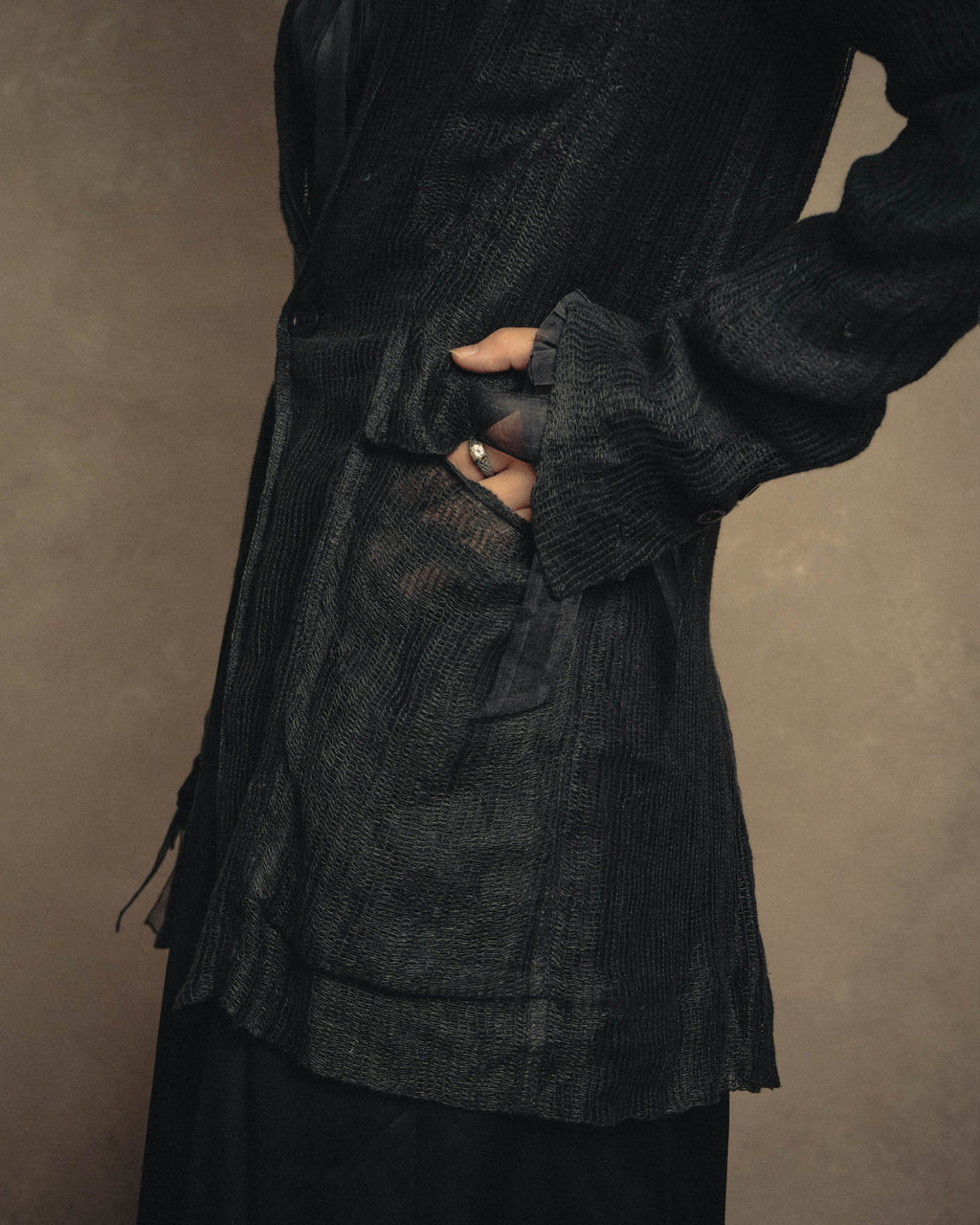 -SPECIAL- “Rick Owens” 2000’s Open weave shawl cardigan