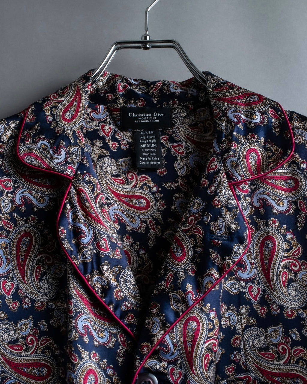 "Christian Dior" 100% silk paisley pajama set