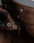 "LOEWE" Three-dimensional ribbed lamb leather set up