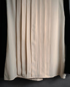 –SPECIAL– “CHANEL” 80’s-90’s pleated silk velvet trim blouse