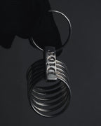 "Christian Dior" 00’s stacked wire silver 925 logo plate ring