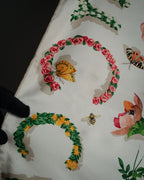 “GUCCI” 80’s-90’s Floral logo silk scarf