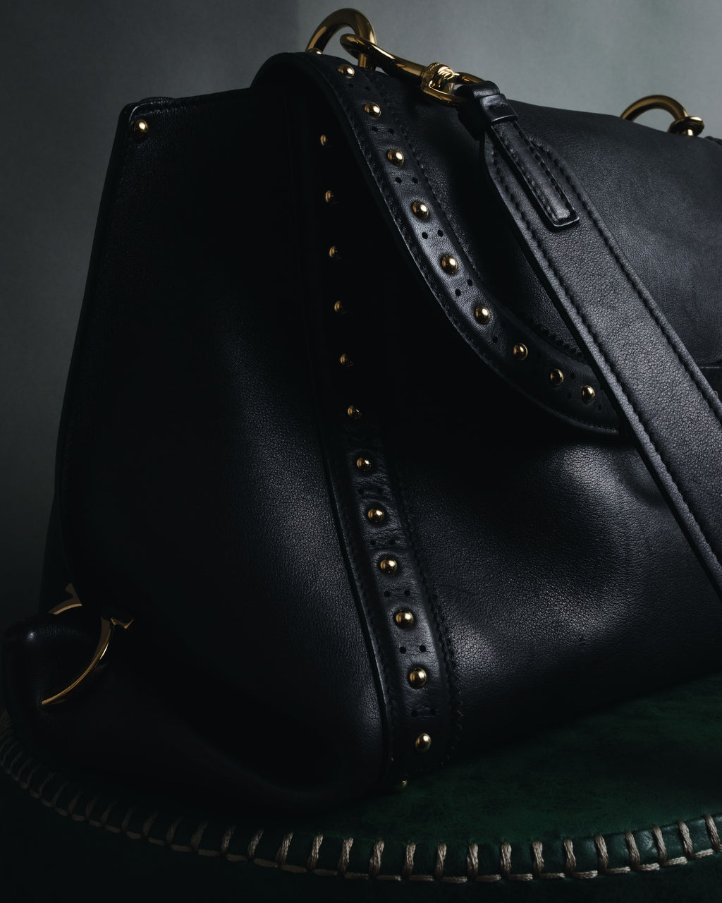 Salvatore Ferragamo Studded Gancini Top Handle Bag