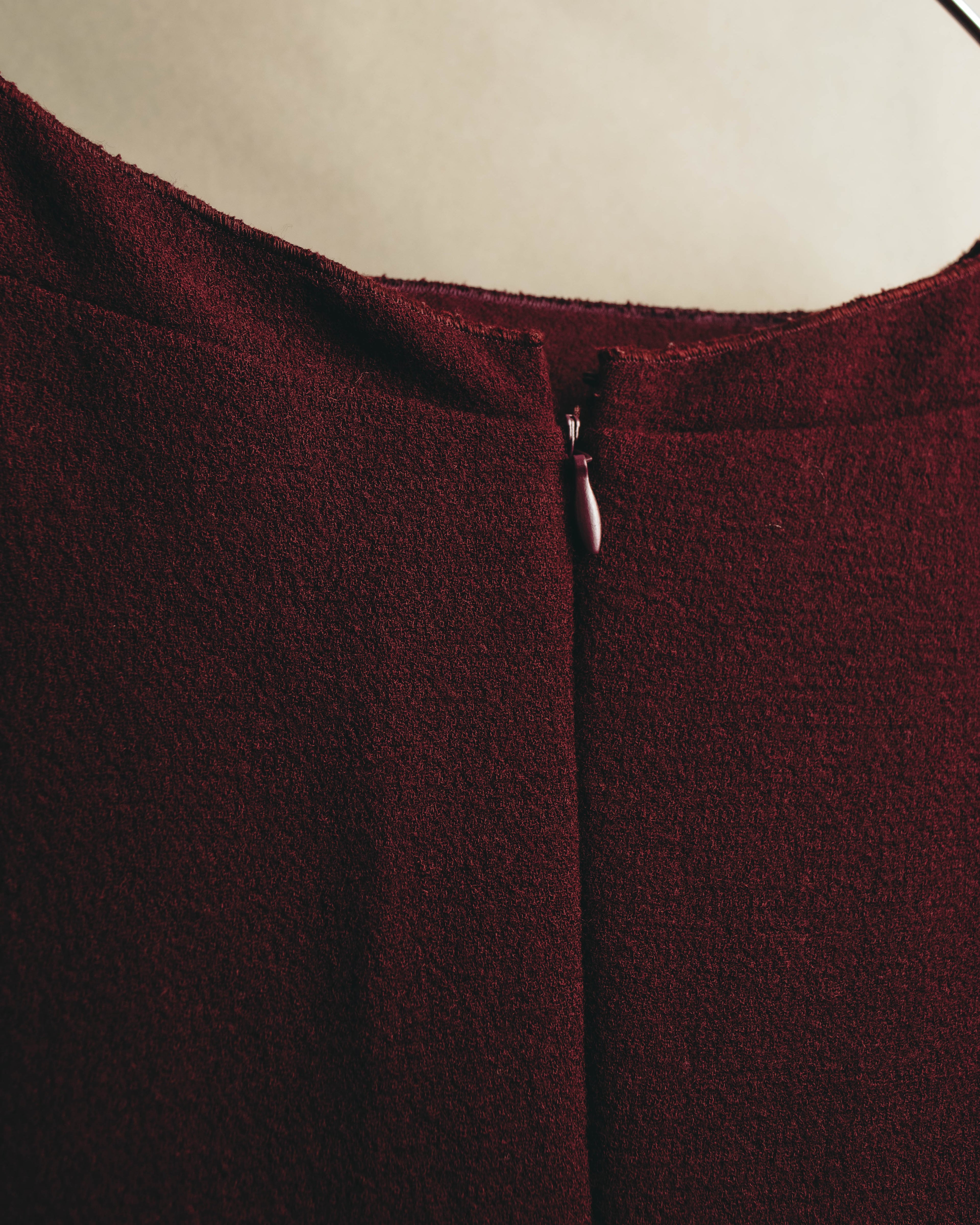 “BOTTEGA VENETA” 10’s Sculptural flutter sleeve wool dress
