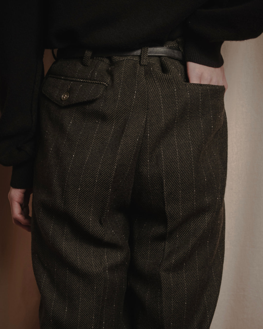 "Yves Saint Laurent diffusion hommes" 80’s-90’s structured glitter pinstripe wool suit set-up