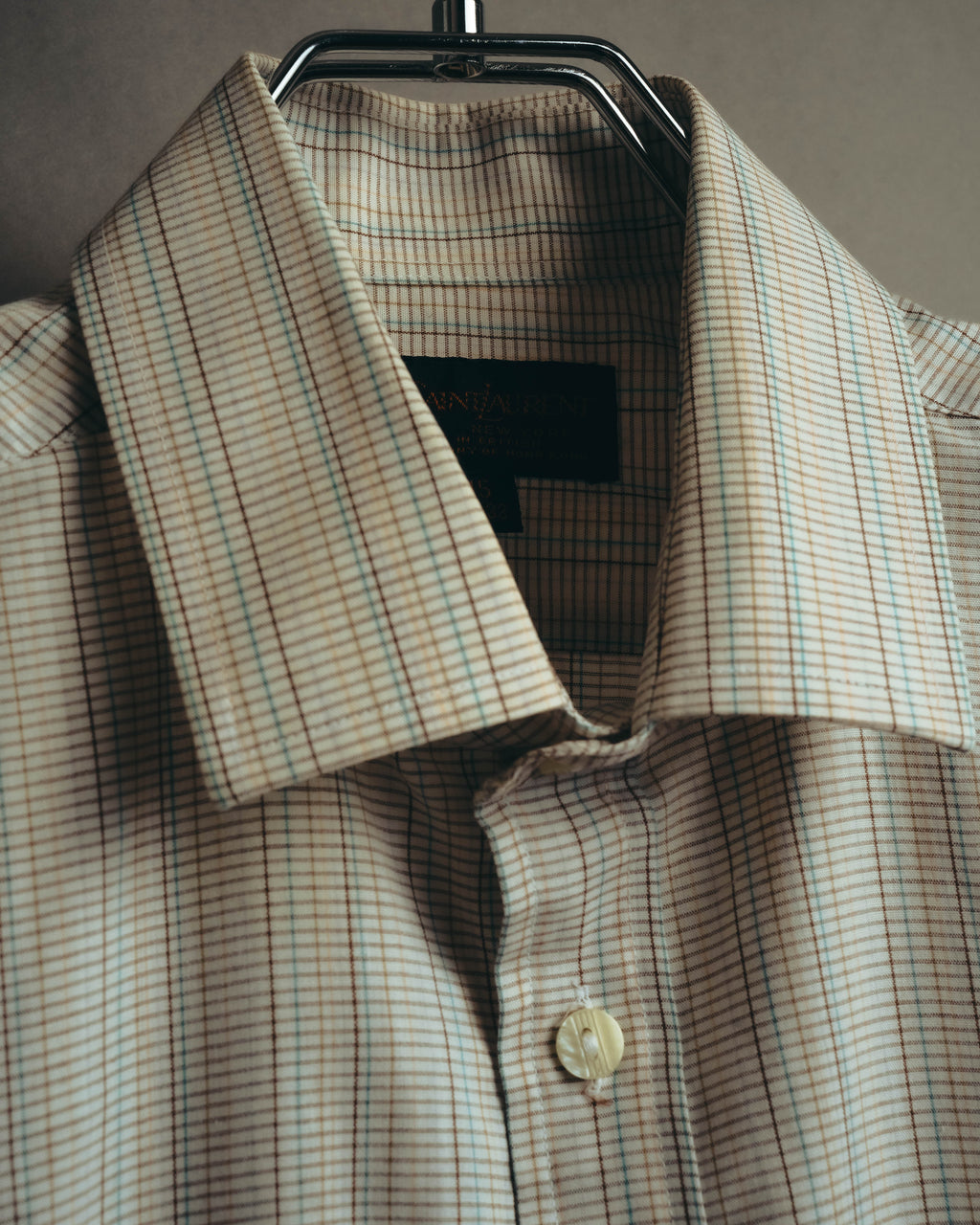 "Yves Saint Laurent" 70's Classic checked dress shirt