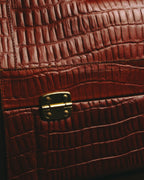 -SPECIAL- “Giorgio Armani” 90’s-00’s Crocodile embossed leather frame bag