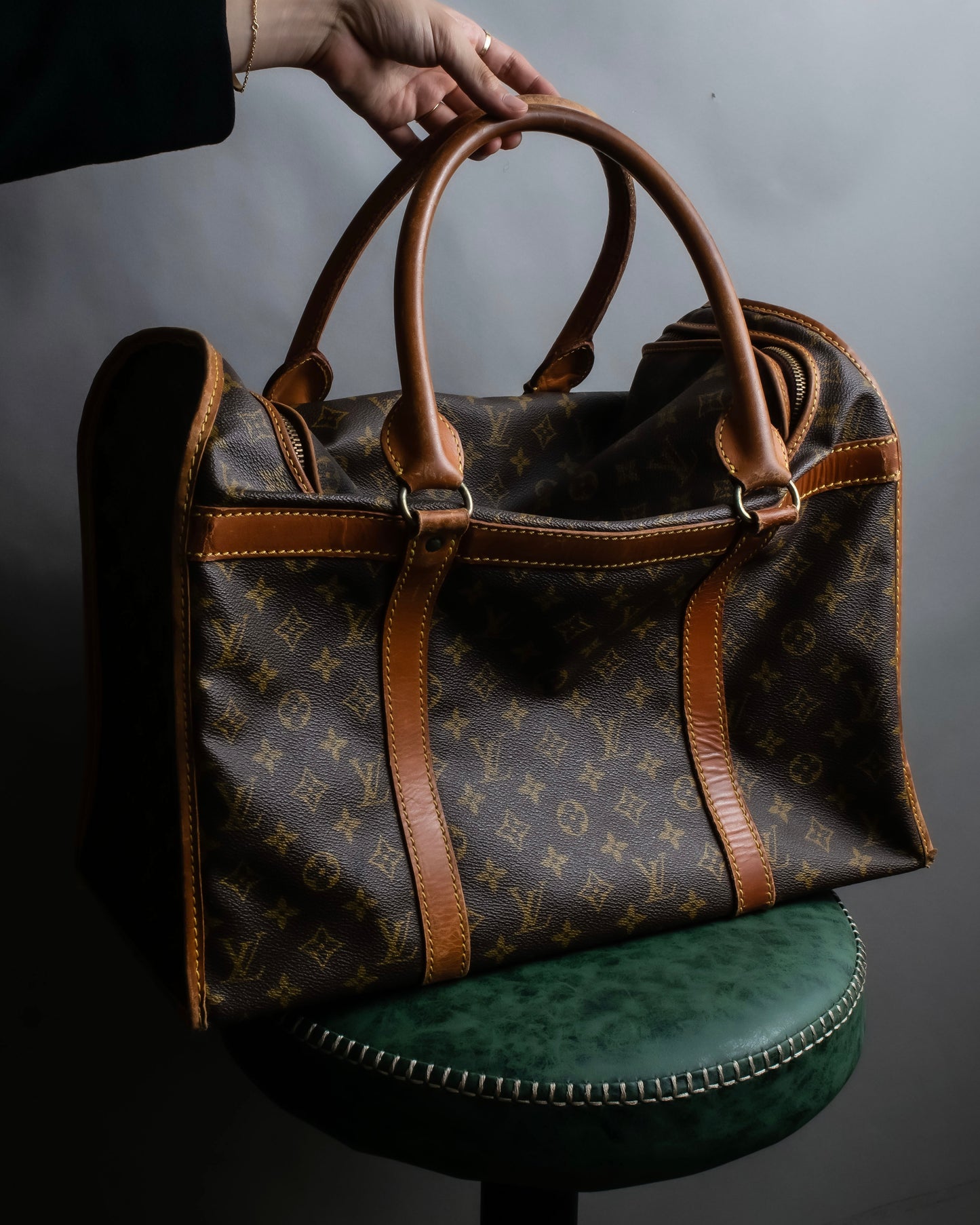 "LOUIS VUITTON" Monogram pattern pet carrier Boston bag