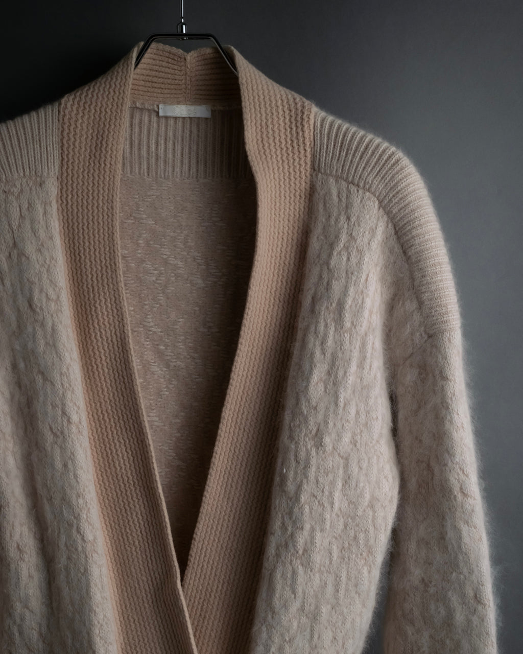 "Chloe" Angora mix standing up long cardigan