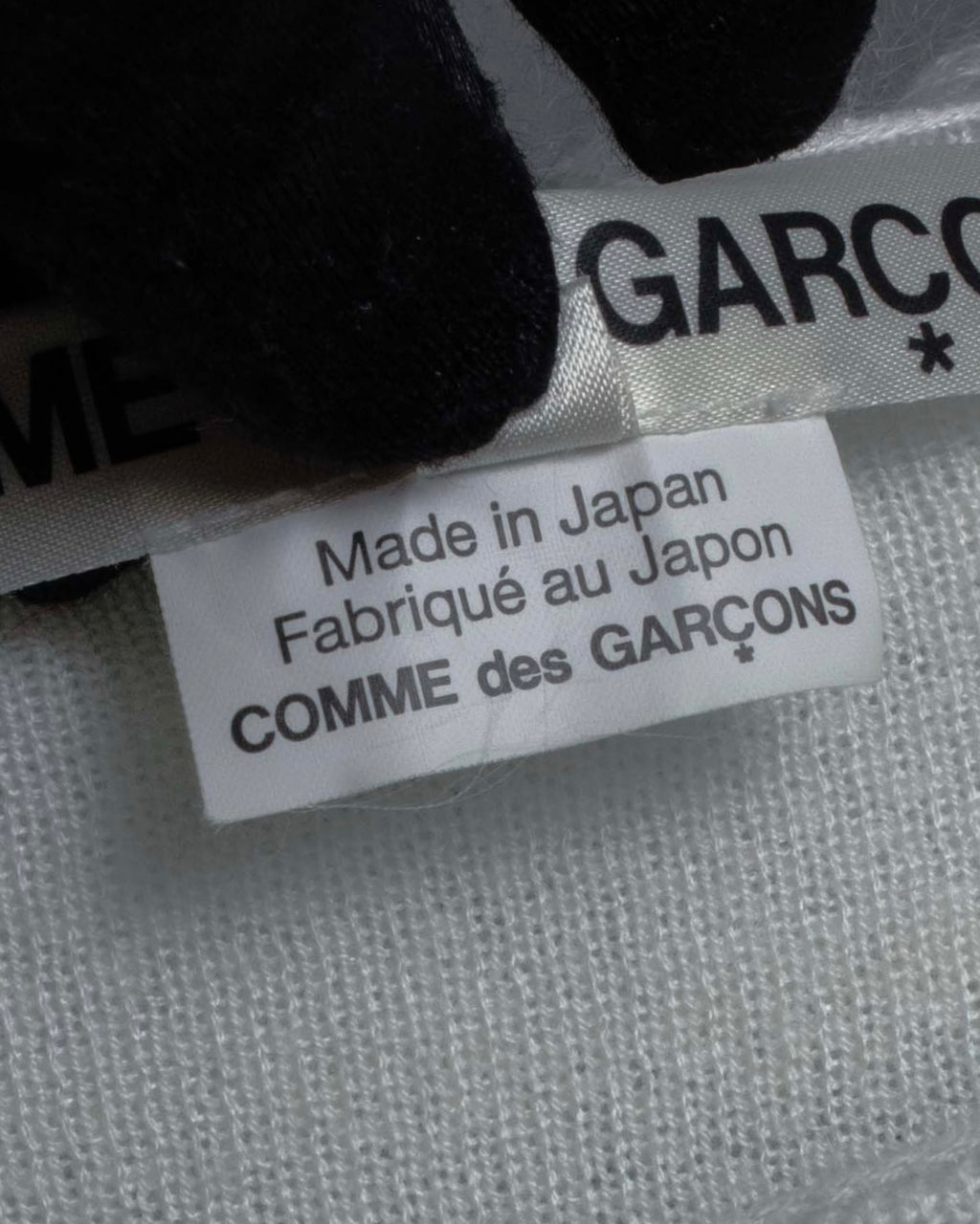 "COMME des GARCONS" 18AW layered mesh design fringe thick knit
