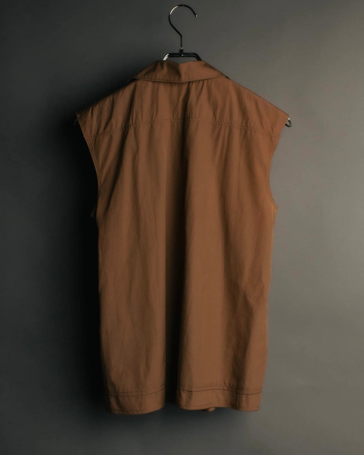 “JIL SANDER” 00’s-10’s Cotton pleated sleeveless blouse