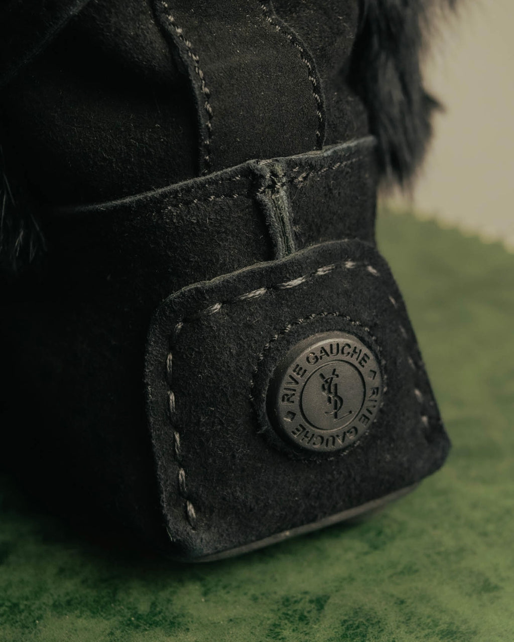 “YVES SAINT LAURENT“ Fur trimmed suede winter boots