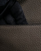 "Delvaux" Front D metal charm design horizontal leather shoulder bag