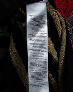 "GUCCI" 17-18aw striped lurex emblem knit sweater