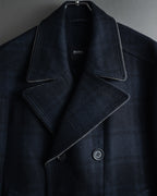 "HUGO BOSS" Double-breasted plaid coat