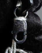 "Dior" Silver chain inlaid leather bracelet